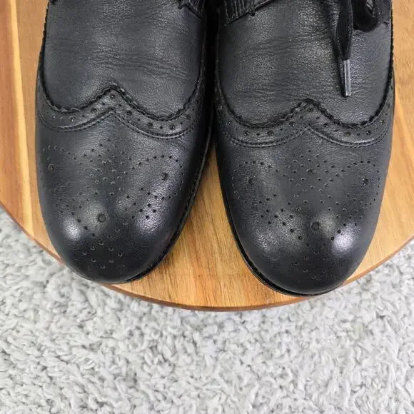 John Varvatos Star USA Black Long Wingtip Brogue Oxford Dress Shoe Mens 11.5